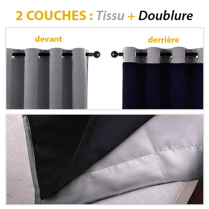 Marineblåt lydisolerende og termisk mørklægningsgardin