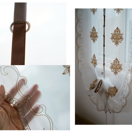 Hejsegardin i voile med fin broderi