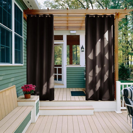 Brunt udendørs gardin med øjer