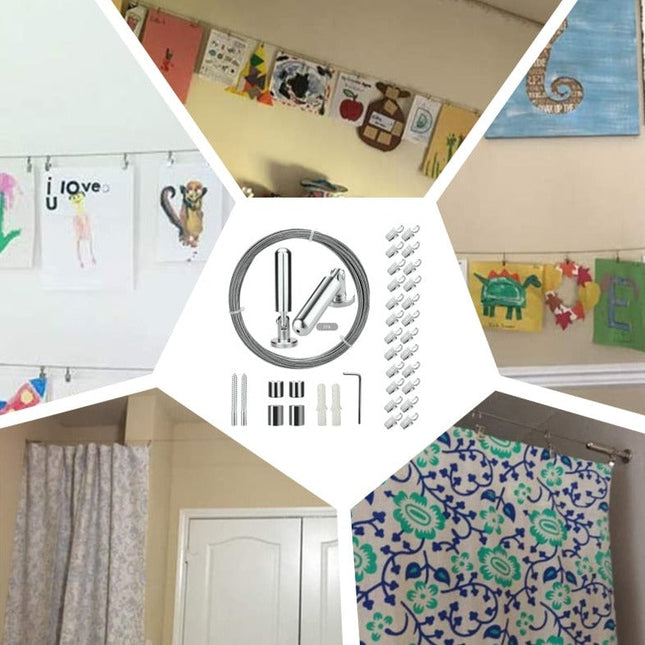 Komplet sæt til ophængning af gardinwire