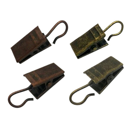 Gardinklemmer med kroge i metal