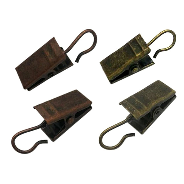 Gardinklemmer med kroge i metal