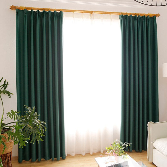 Mørkegrønt mørklægningsgardin til soveværelse