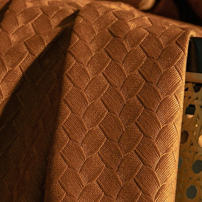 Mørklægningsgardin med flettet tekstur