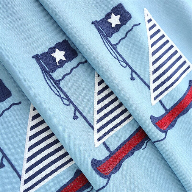 Mørklægningsgardin til børneværelse med skibe