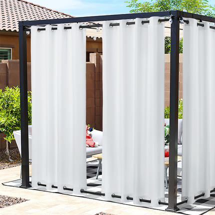 Orange havegardin til terrasse og pavillon