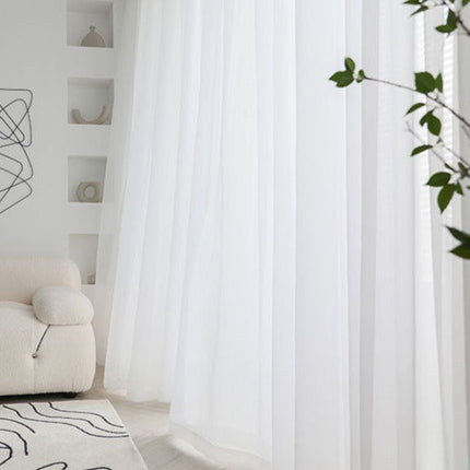 Klassisk hvidt gennemsigtigt gardin til stue