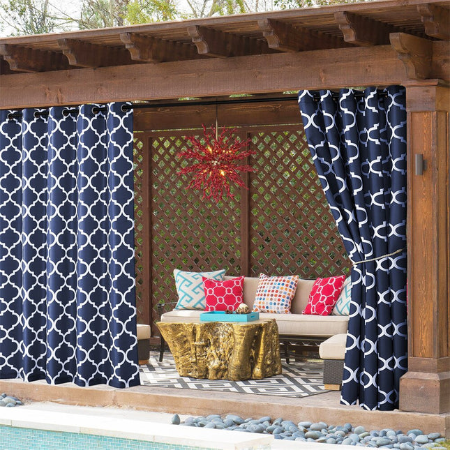 Vandtæt udendørs gardin med mønster