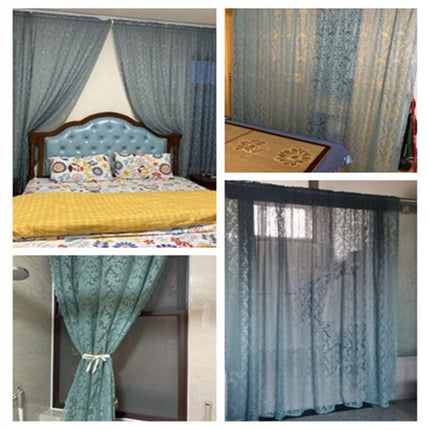 Blåt blonde-gardin i vintagestil