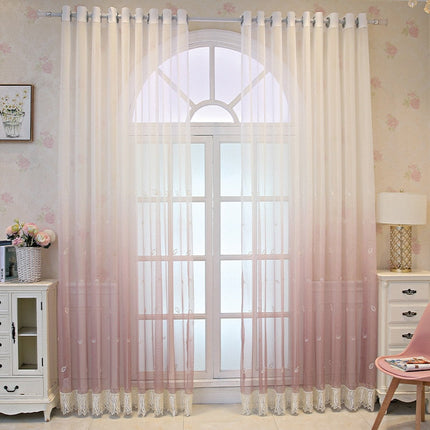 Let voile gardin med dekorative frynser