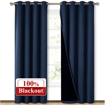 Mørkeblåt mørklægningsgardin 100% blackout