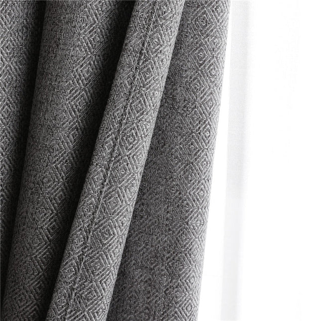 Gråt mørklægningsgardin med struktur