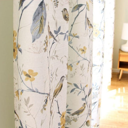 Gardin med botanisk fuglemotiv