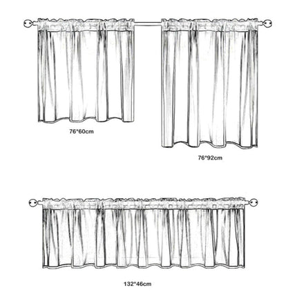 Kort og let køkkengardin i voile