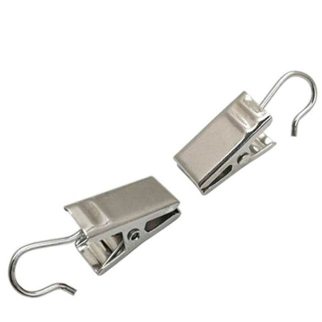 Gardinklemmer med kroge i metal