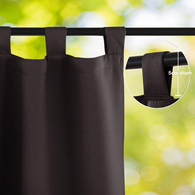 Vandtæt brunt udendørs gardin med øjer