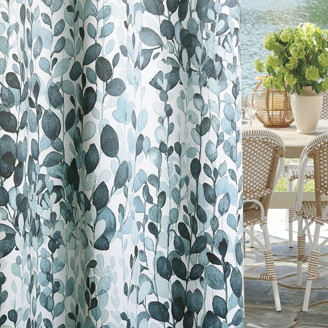 Dekorativt gardin med moderne bladdesign