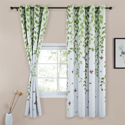 Gardin med motiv af grønne blade