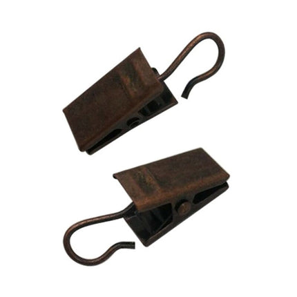 Gardinklemmer med kroge i metal