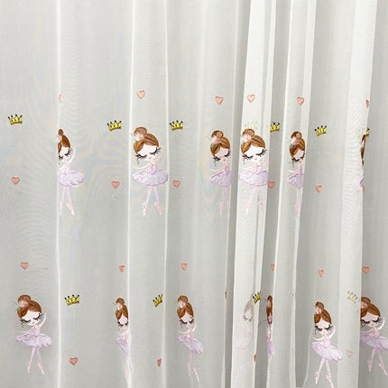 Børnegardin til piger med ballerinaer