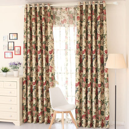 Romantisk mørklægningsgardin med rosenmotiv