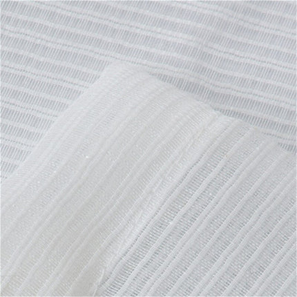 Hvidt transparent gardin med stribet tekstur