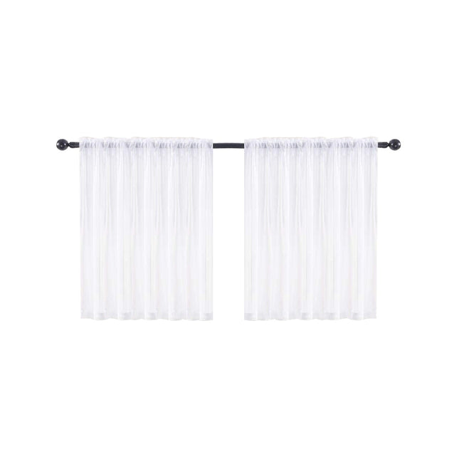 Kort og let køkkengardin i voile