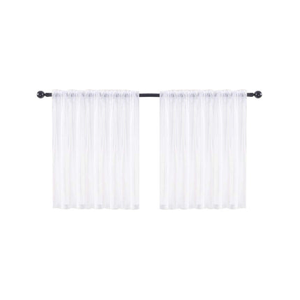 Kort og let køkkengardin i voile