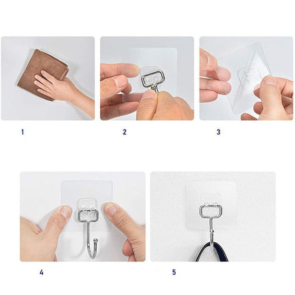 Stærke selvklæbende kroge i stål