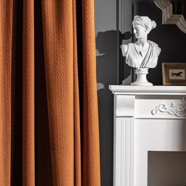 Mørklægningsgardin med flettet tekstur