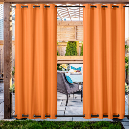 Orange havegardin til terrasse og pavillon