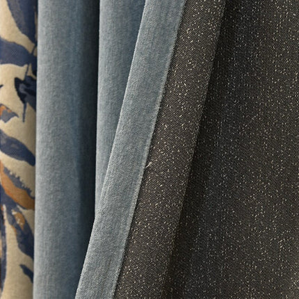 Mørklægningsgardin med botanisk bladmotiv