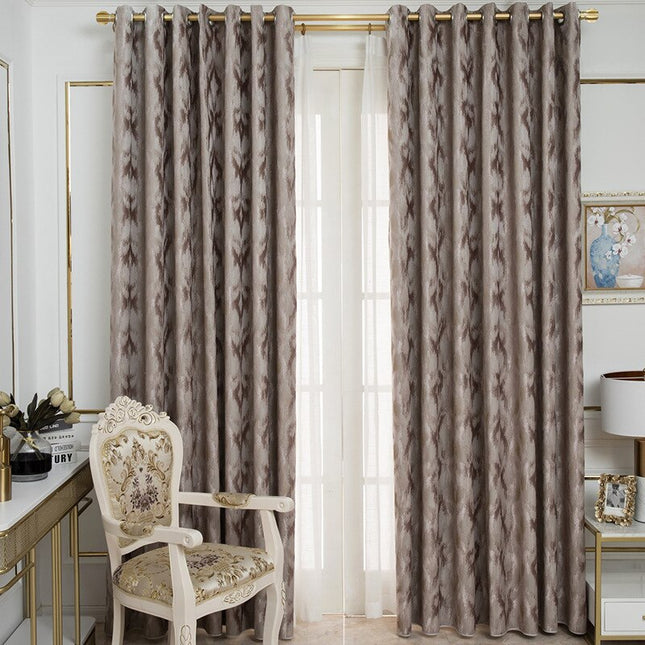 Muldvarpefarvet Rila mørklægningsgardin med tekstur