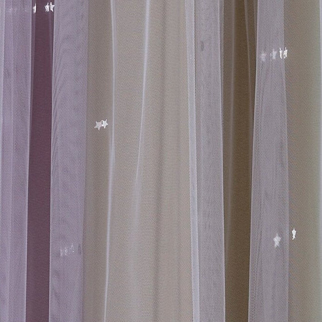 Dobbelt mørklægningsgardin med stjerneprint