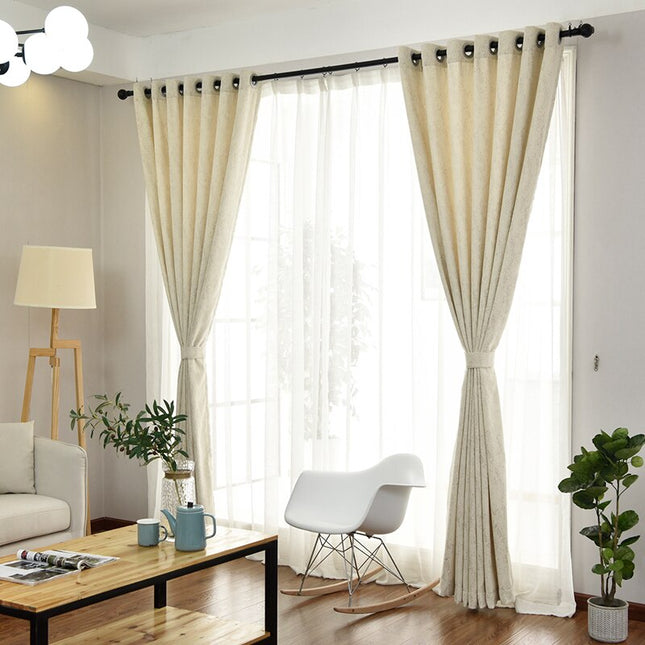 Råhvidt gardin med rustik tekstur