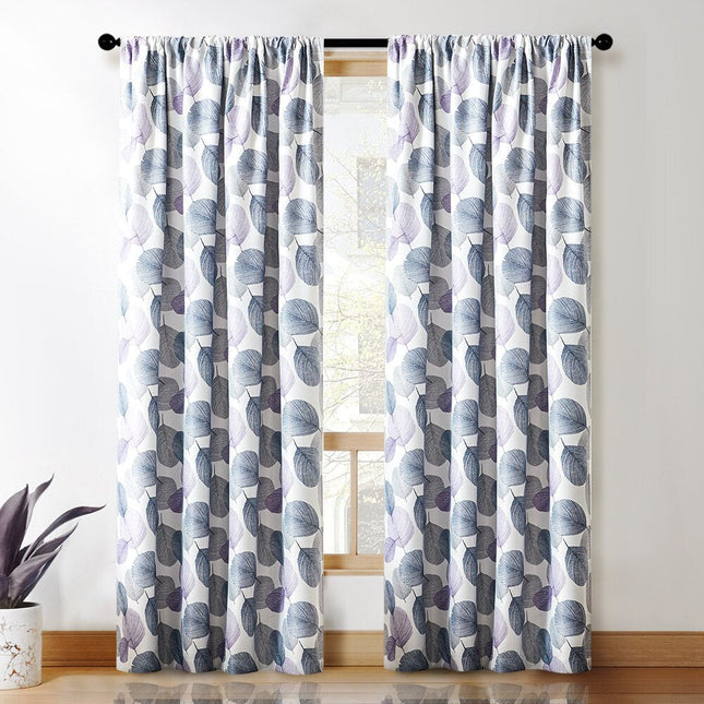 Lilla mønstret mørklægningsgardin til soveværelse