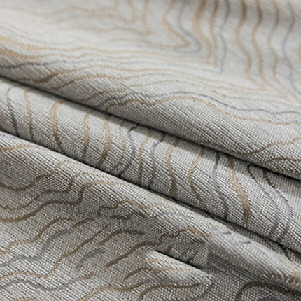 Lysegråt mørklægningsgardin med bølgemønster