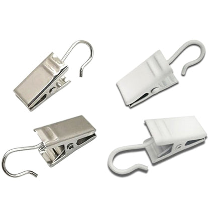 Gardinklemmer med kroge i metal