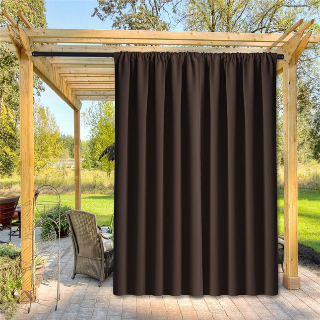 Brunt vejrbestandigt udendørs gardin til have