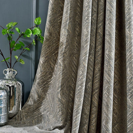 Mørklægningsgardin med meleret rustik tekstur