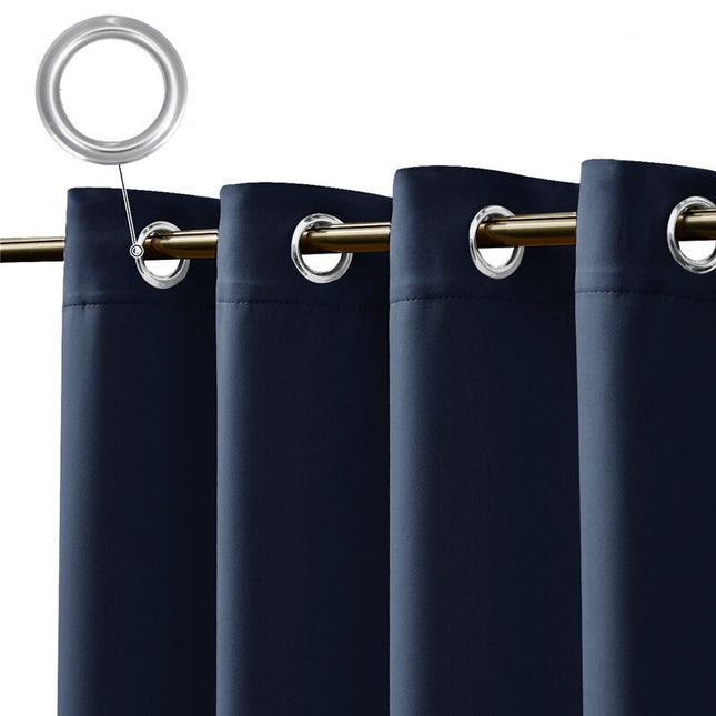 Mørkeblåt udendørs gardin til altan