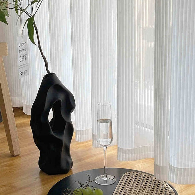 Elegant plisseret transparent gardin