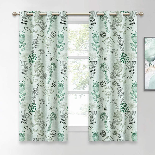 Gardin med stiliseret blomstermotiv