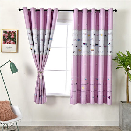 Børnegardin med fiskemotiv til piger