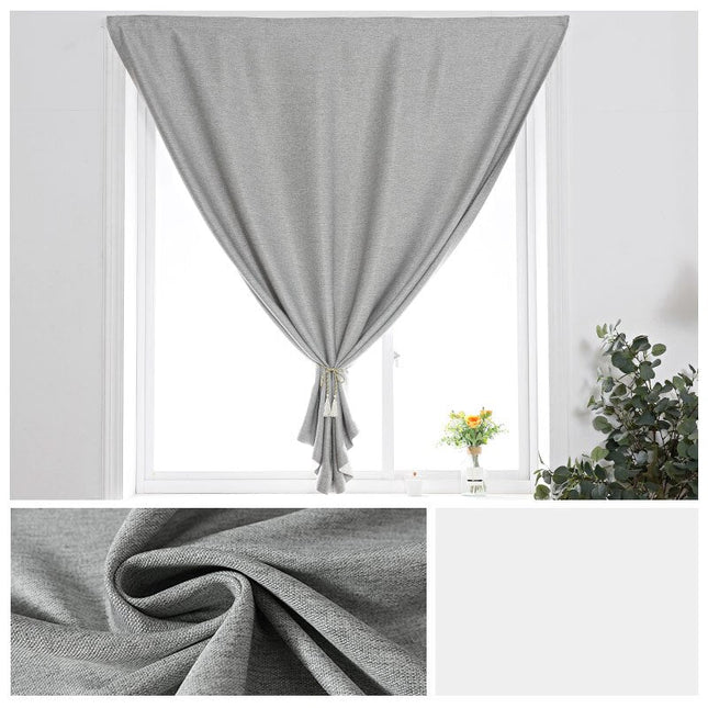 Gråt mørklægningsgardin med velcro til vindue