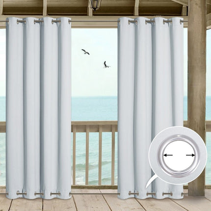 Moderne udendørs gardin med ringe