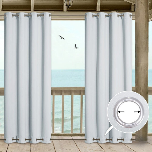 Moderne udendørs gardin med ringe