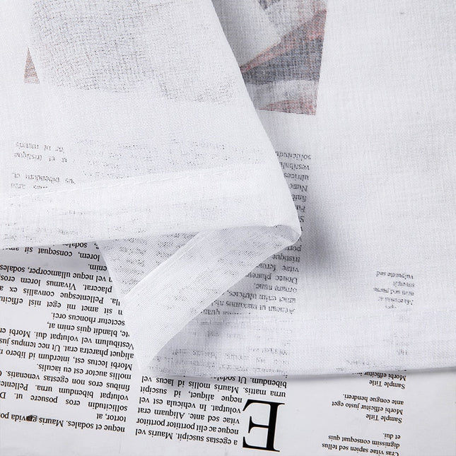 Enkelt hvidt let gardin med ringe