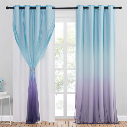 Mørklægningsgardin med lyserød og blå gradient