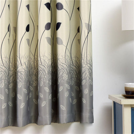 Moderne gardin med elegant bladmotiv